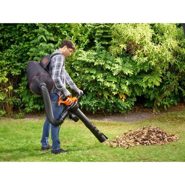 Aspirateur souffleur broyeur filaire BLACK+DECKER - BEBLV300-QS - 3000 W - Sac 72L - Systeme bi-tube