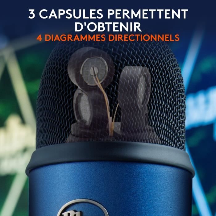 Microphone - Sans fil - LOGITECH G - Yeti - Compatible PC et MAC - Bleu