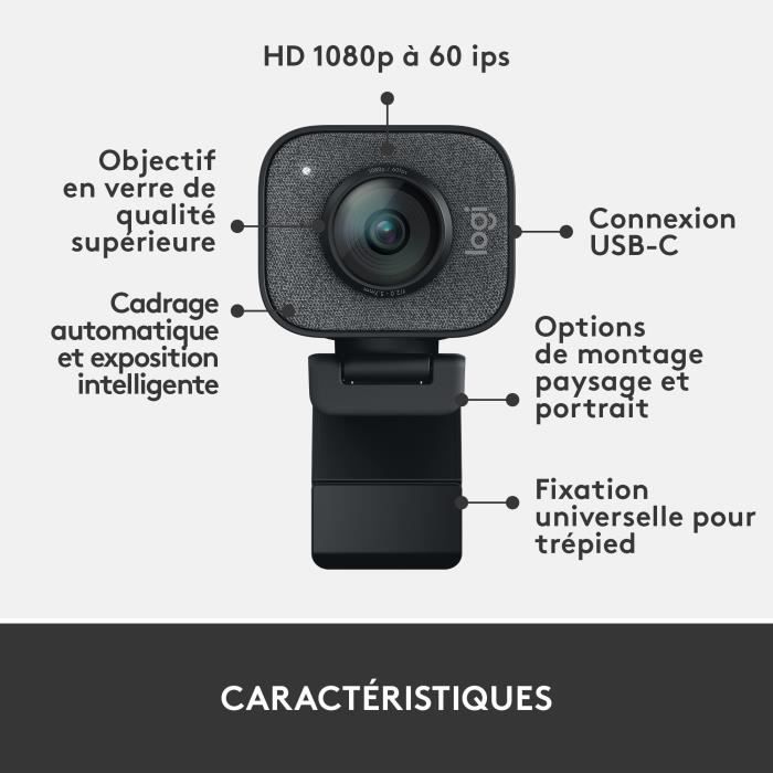 Webcam - Full HD 1080p - Logitech G - StreamCam - Microphone intégré - Graphite