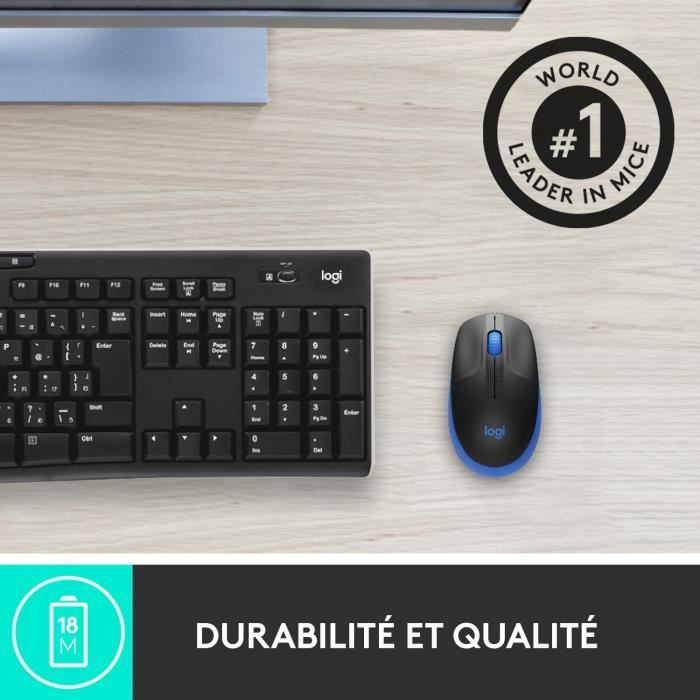 Souris - Sans fil - Logitech - M190 - Bleu