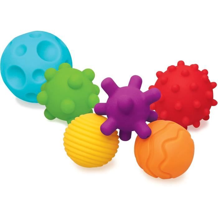 6 balles sensorielles - INFANTINO - Jouet pour bÈbÈ - Couleur bleu - Plastique souple
