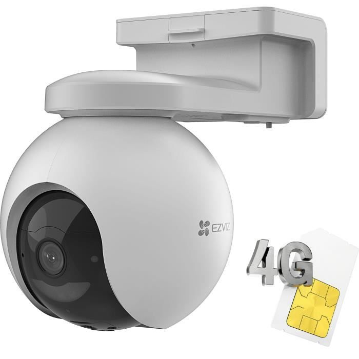 CamÈra extÈrieure - EZVIZ - EB8 4G 3MP - DÈtection humaine - Vision 360∞ - Batterie 10400mAh - Vision nocturne