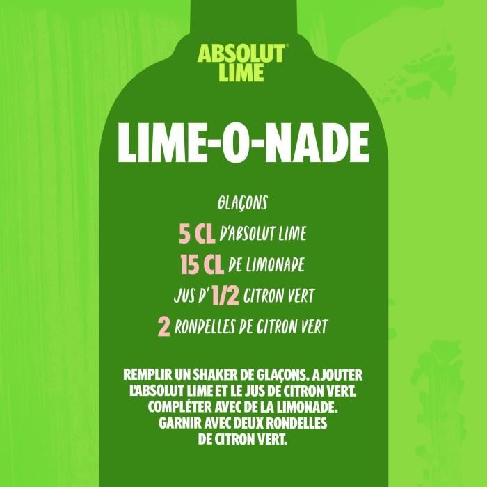 Absolut - Lime - Vodka aromatisée - 40,0% Vol. - 70cl
