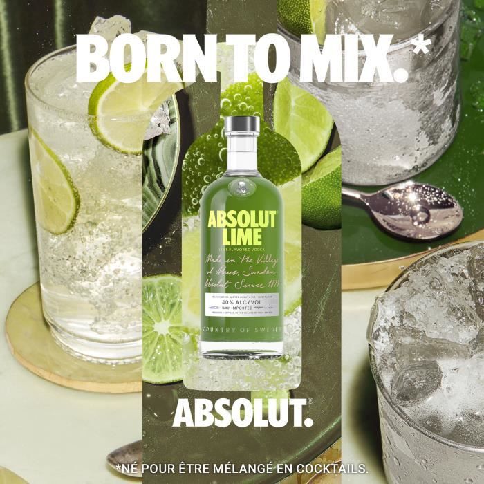 Absolut - Lime - Vodka aromatisée - 40,0% Vol. - 70cl