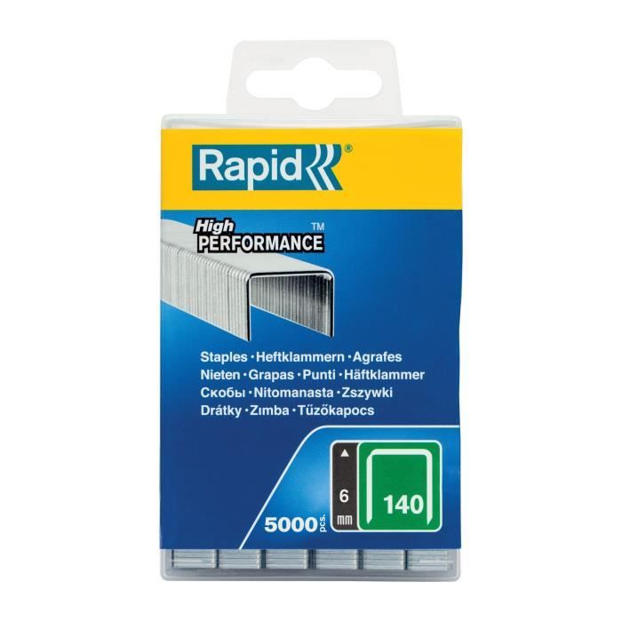 Agrafes en fil plat - RAPID - N°140/06mm - Pour isolation et bricolage - Boîte polypro 5000 - (40303088)