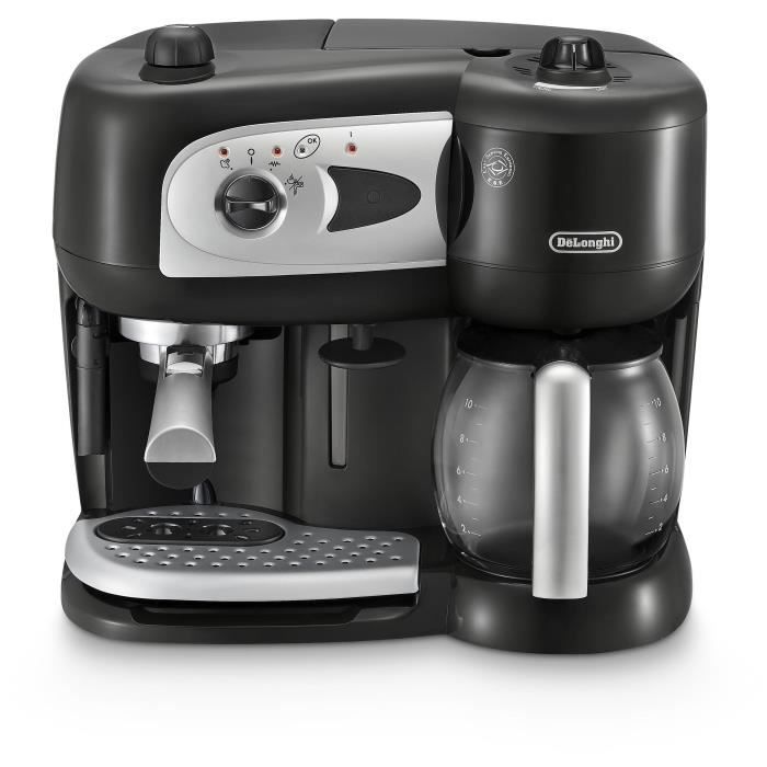Machine Expresso combinÈ pompe - DELONGHI - BCO261B.1 - 15 bars - Dosettes et CafÈ moulu - Noir et blanc