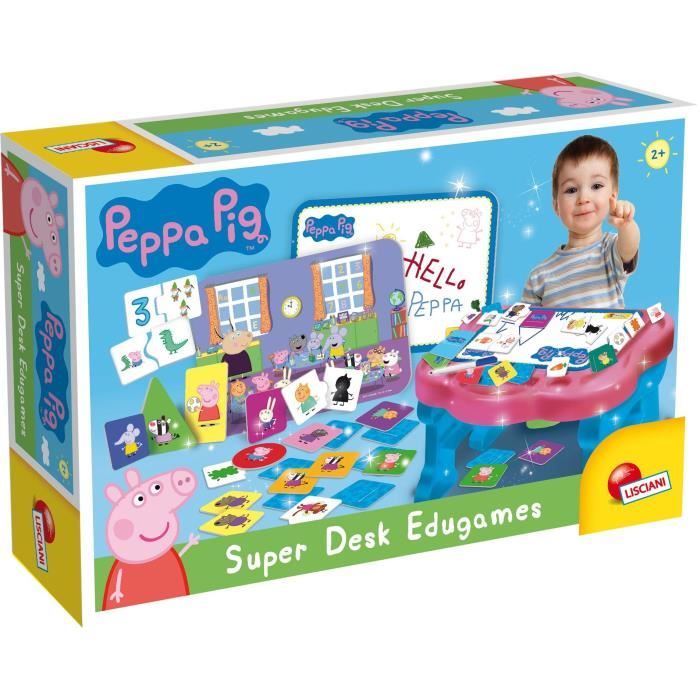 Bureau d'activitÈs Peppa Pig Super Desk - LISCIANI GIOCHI - 10 jeux Èducatifs