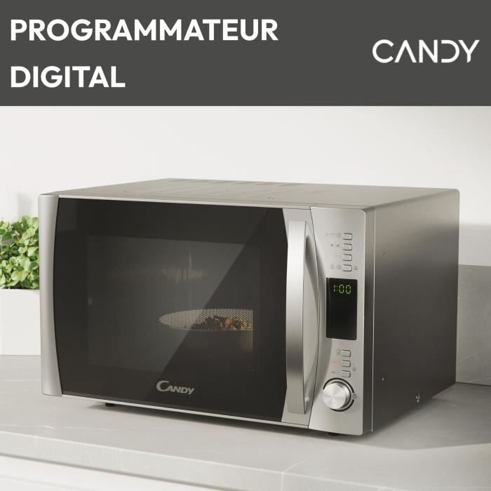 Micro-ondes Gril Candy Essenza - CMXG30DS - 900W - 30L - Argent - Fonction DÈcongÈlation - 5 Niveaux de Puissance - 10 Menus Auto