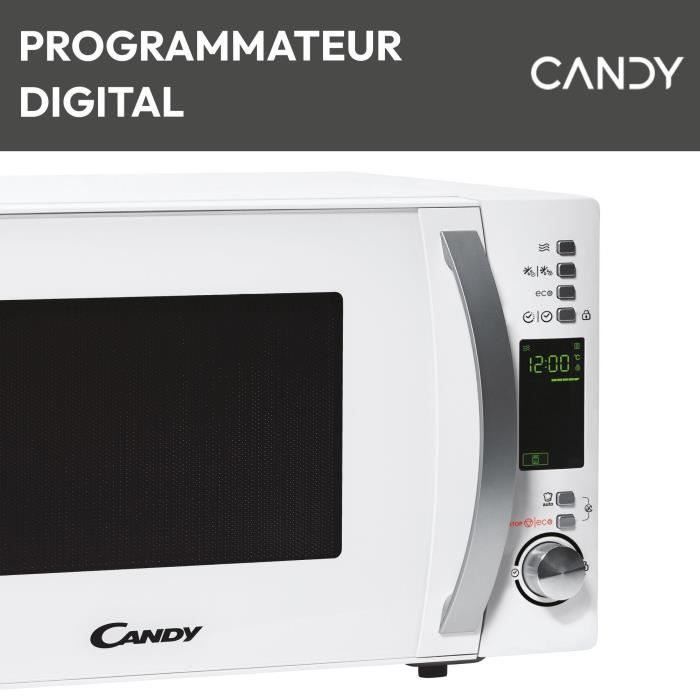 Micro-ondes Candy Timeless CMXW20DW 700W 20L Digital Blanc - Fonction DÈcongÈlation - 5 Niveaux de Puissance - 10 Menus Auto