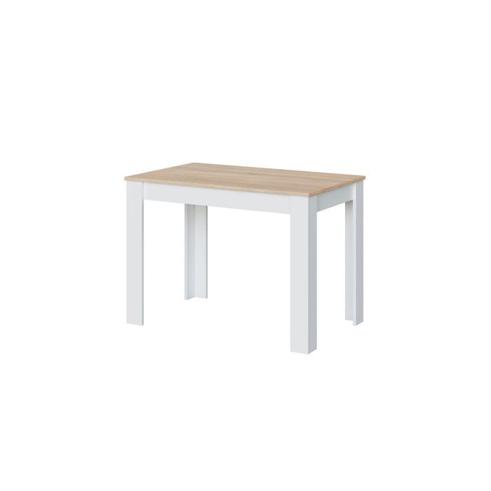 Table a manger LILIAN L109 x P67cm - Blanc / Bois