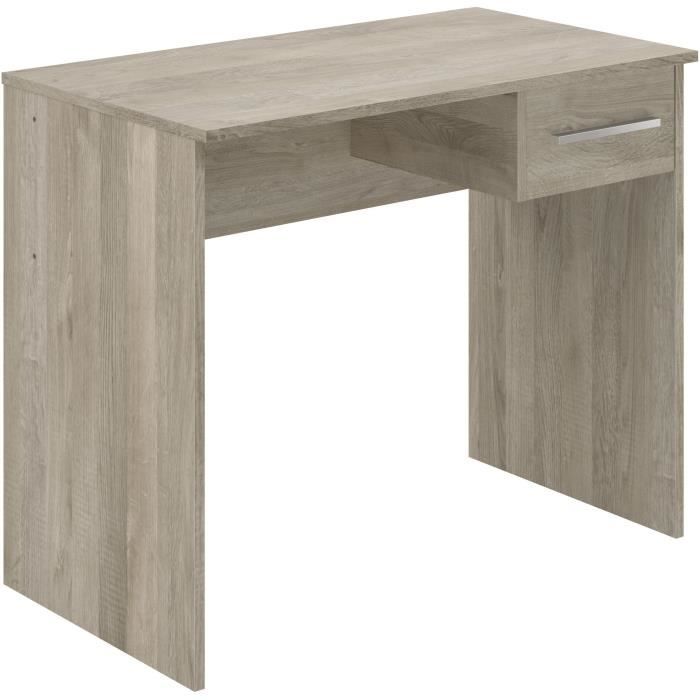 Bureau petit tiroir chene - MÈlaminÈ chene - 90 x 50 x 74 cm