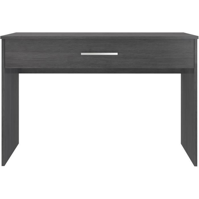 Bureau grand tiroir - MÈlaminÈ gris cendrÈ - 110 x 56 x 81,5 cm