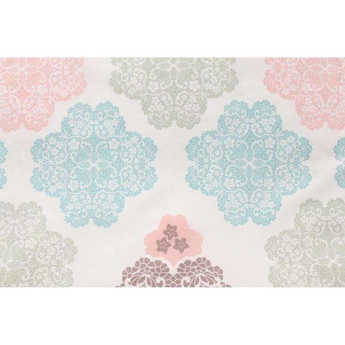 Parure de lit - 1 housse de couette 220x240 cm + 2 taies d'oreiller 60x60 cm - 70% coton, 30% polyester - Turquoise