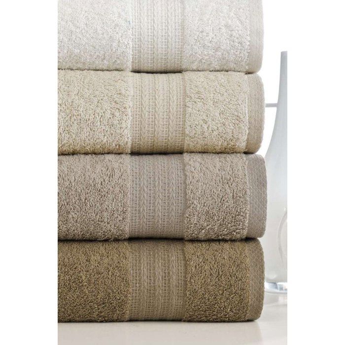 Ensemble de 4 serviettes a main - 50 x 85 cm - Marron