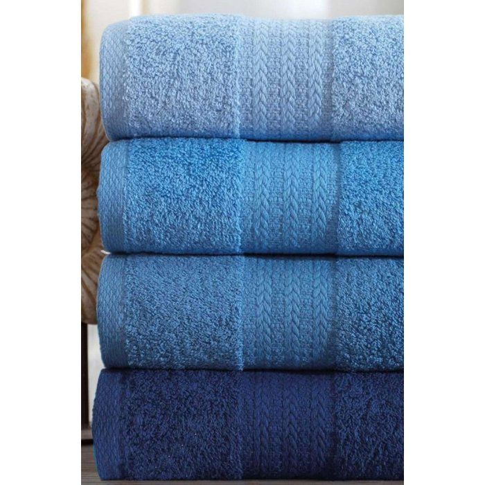 Ensemble de 4 serviettes a main - 50 x 85 cm - Bleu