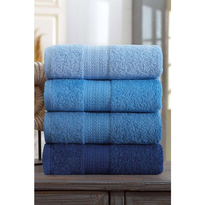 Ensemble de 4 serviettes a main - 50 x 85 cm - Bleu