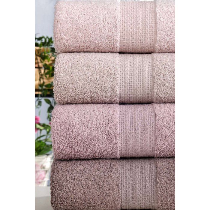 Ensemble de 4 serviettes a main - 50 x 85 cm - Poudre