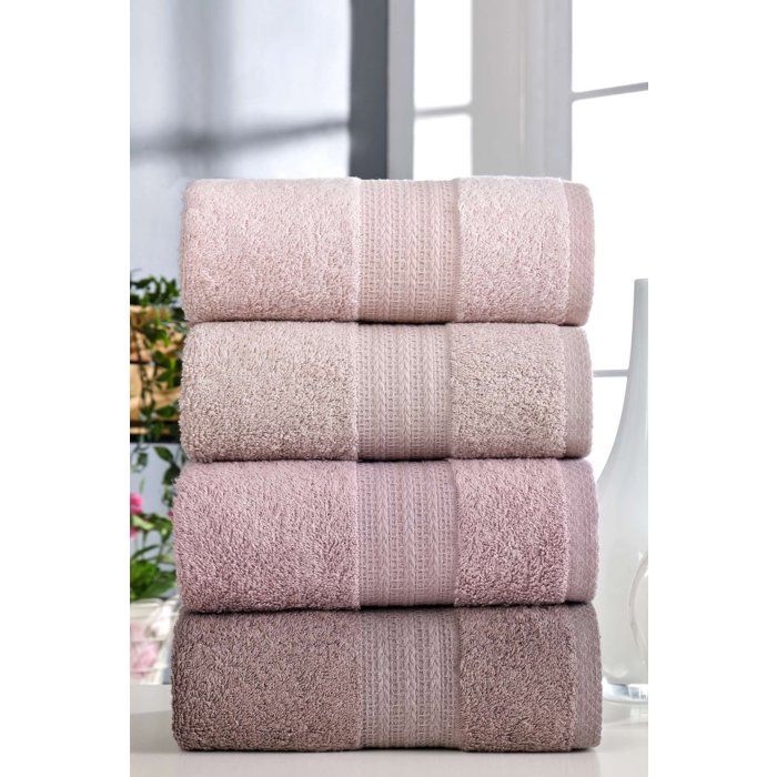 Ensemble de 4 serviettes a main - 50 x 85 cm - Poudre