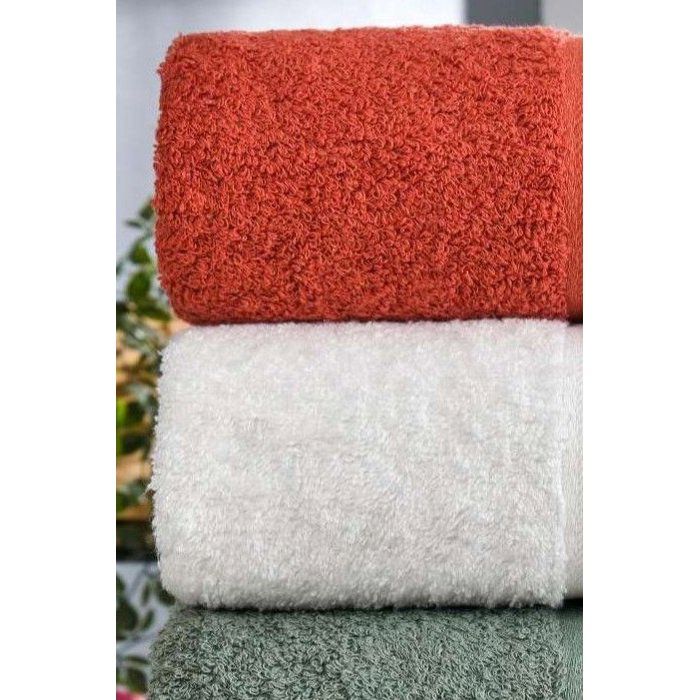 Ensemble de 4 serviettes a main - 50 x 85 cm - Blanc, Vert, Anthracite, Orange