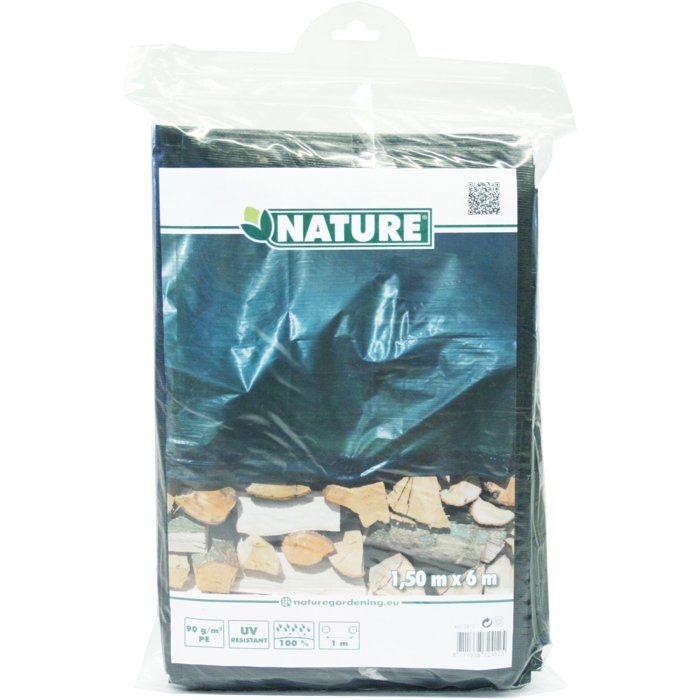 Bâche de protection pour tas bois ou autres usages - NATURE - 1,50 x 6 m - 90g/m² - Vert