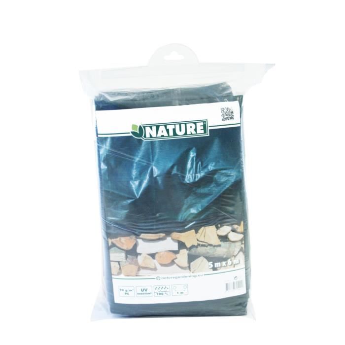 Bâche pour tas de bois - NATURE - 5 x 6 m - HDPE 90 g/m˛ - 100% étanche - Anti-UV