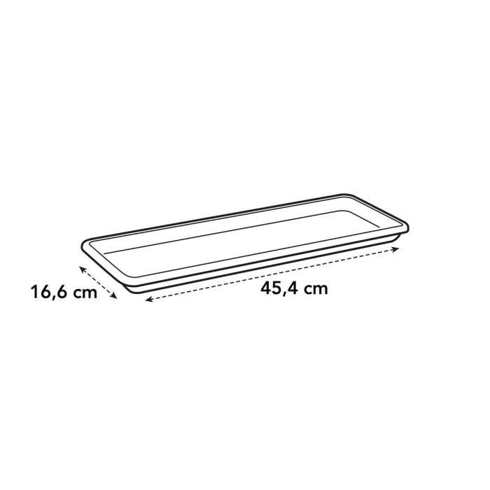 ELHO Soucoupe Barcelona Balconniere 50 - L16,7 x l45,5 x H3 cm - Anthracite - Plastique
