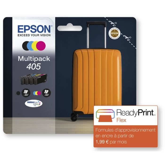 Pack 4 cartouches d'encre Epson DuraBrite Ultra Valise 405 (Noir + Couleurs)