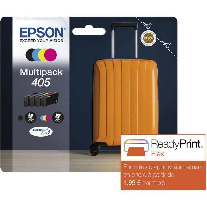 Pack 4 cartouches d'encre Epson DuraBrite Ultra Valise 405 (Noir + Couleurs)