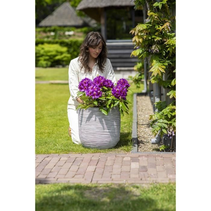 CAPI EUROPE Jardiniere NATURE RIB - 35x34 cm - Ivoire