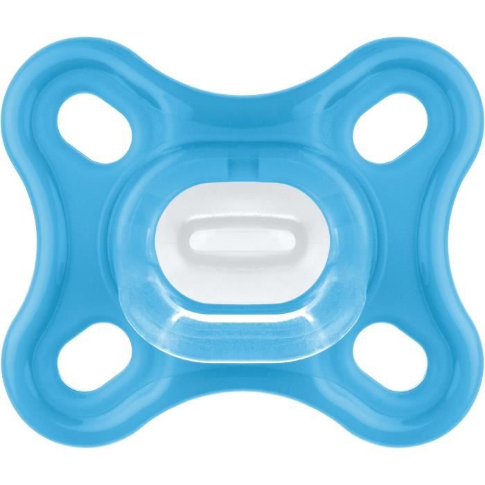 Sucette Physiologique MAM - Lot de 2 - Silicone Souple et Doux - Bleu/Vert