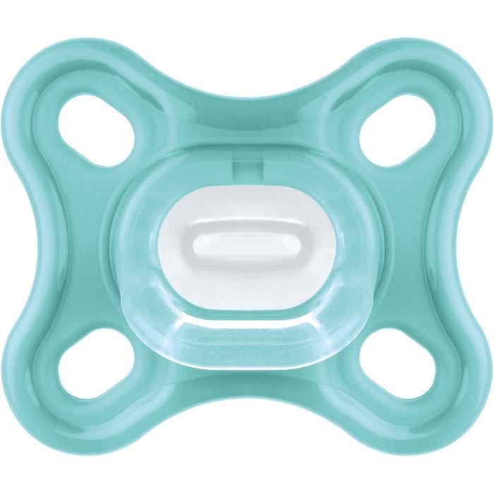 Sucette Physiologique MAM - Lot de 2 - Silicone Souple et Doux - Bleu/Vert