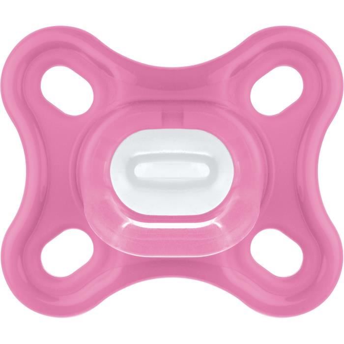 MAM Comfort Sucette Physiologique +0m Rose Lot de 2 + Boîte de Conservation