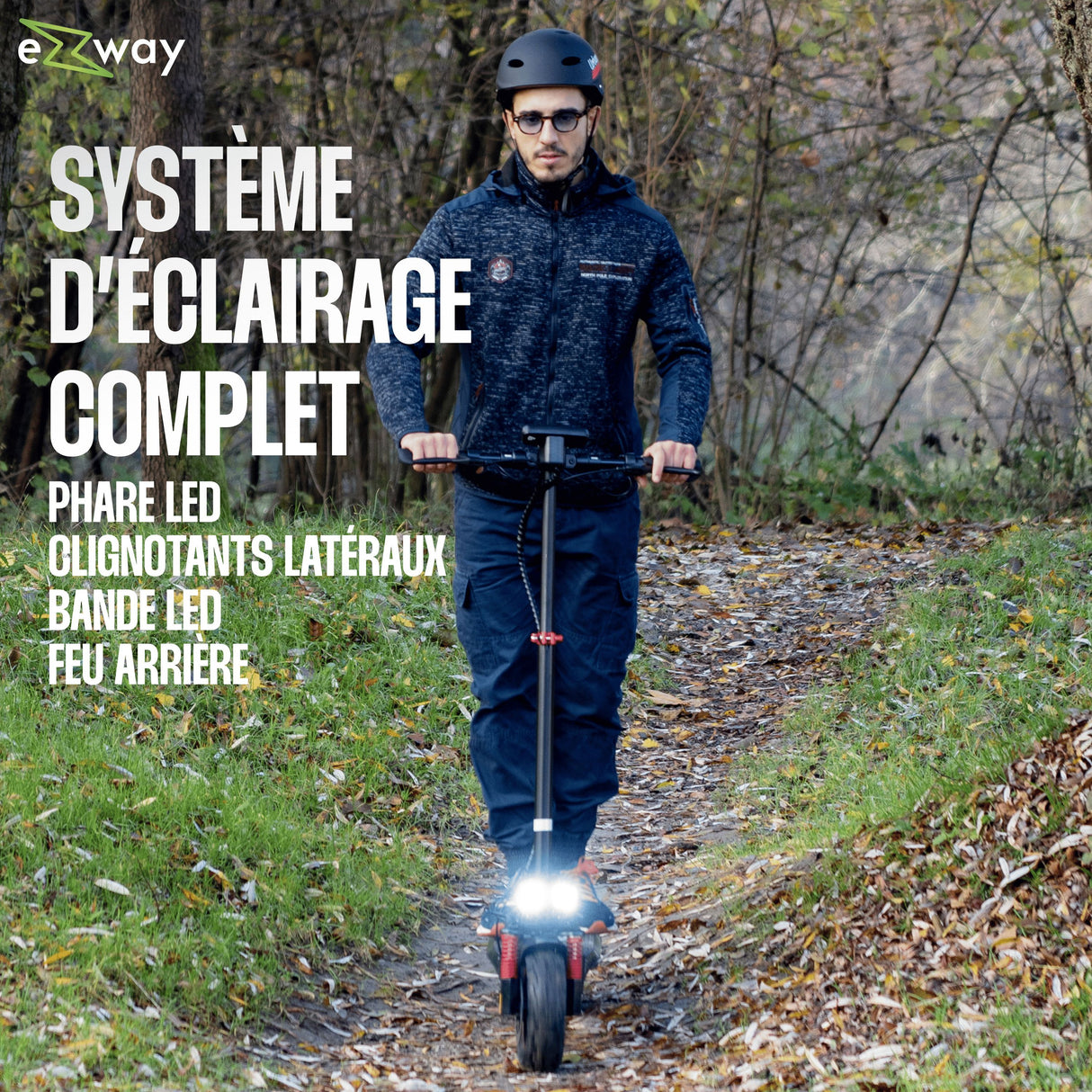 Trottinette électrique tout terrain pliable EBOOST INFINITY - EZWAY - 10 - 48V - 800W - Auto 90KM Feu stop + clignotants