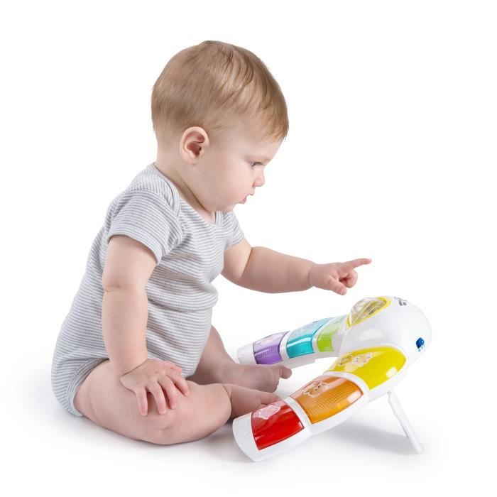 BABY EINSTEIN- Jouet Musical Piano- Glow & Discover- Jouet d'activités avec Lumieres, Musique & Hochet, 3 Modes - Multilingue