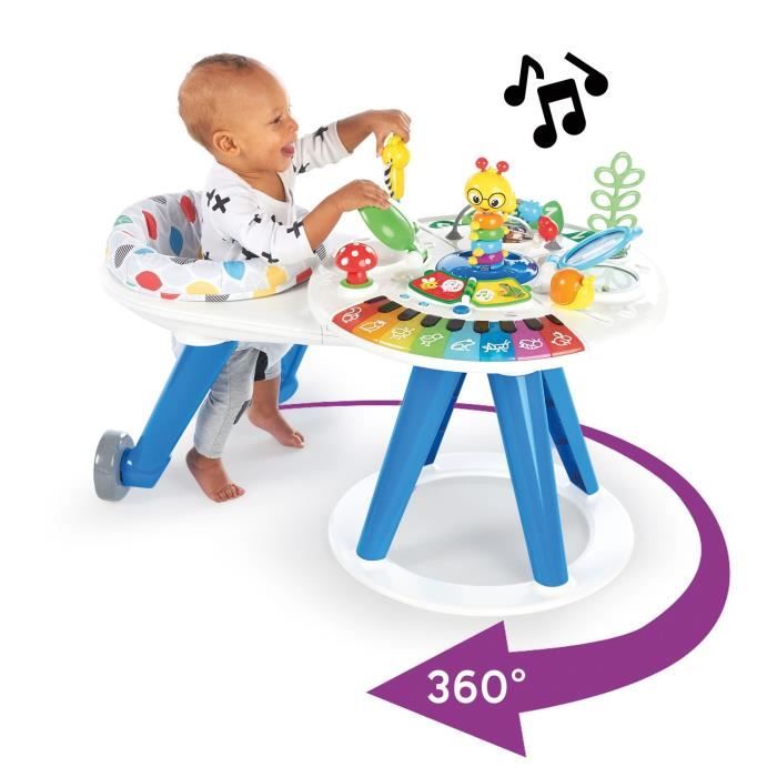 BABY EINSTEIN Table d'activités pour bébé trotteur évolutif 4-en-1 Pivotant a 360° sécurisé, Cadeau Noel bébé, piano, musique
