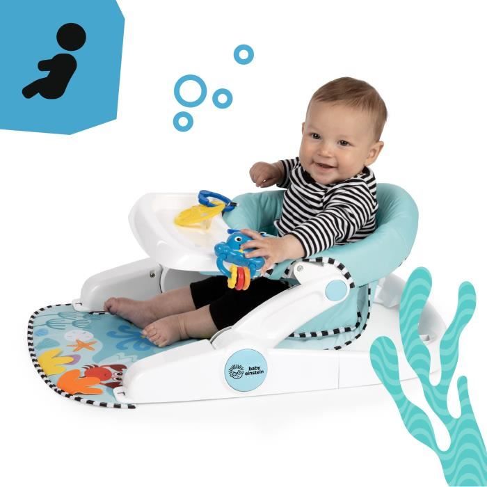 BABY EINSTEIN -OPUS ET NEPTUNE- Siege d'apprentissage bébé 4M+ apporte support a bébé, 2 positions de siege, tablette d'activités