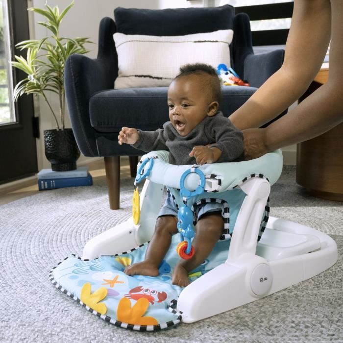 BABY EINSTEIN -OPUS ET NEPTUNE- Siege d'apprentissage bébé 4M+ apporte support a bébé, 2 positions de siege, tablette d'activités
