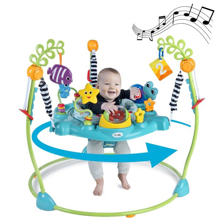 BABY EINSTEIN Aire d'éveil a rebonds Curiosity, éducative 2 en 1 et jouet au sol, jeux a 360° 6M+ cadeau bébé
