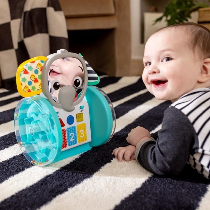 BABY EINSTEIN EARL l'éléphant Jouet d'éveil a roulettes interactif multilingue, Cadeau Noel bébé, développement de la motricité