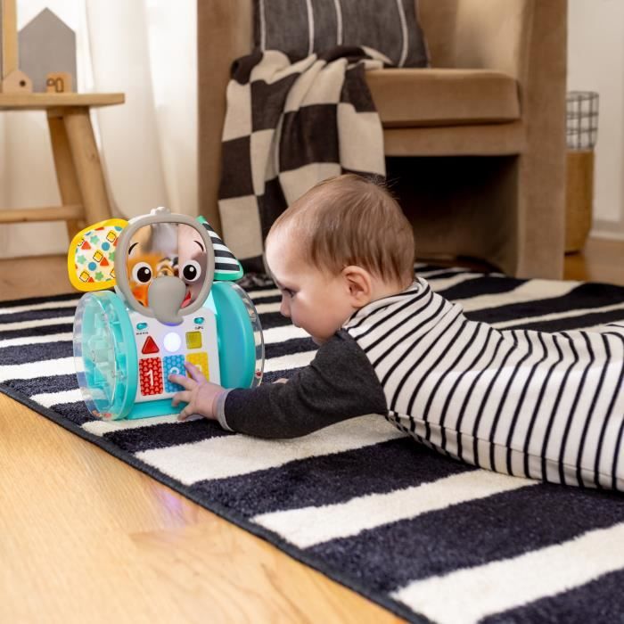 BABY EINSTEIN EARL l'éléphant Jouet d'éveil a roulettes interactif multilingue, Cadeau Noel bébé, développement de la motricité