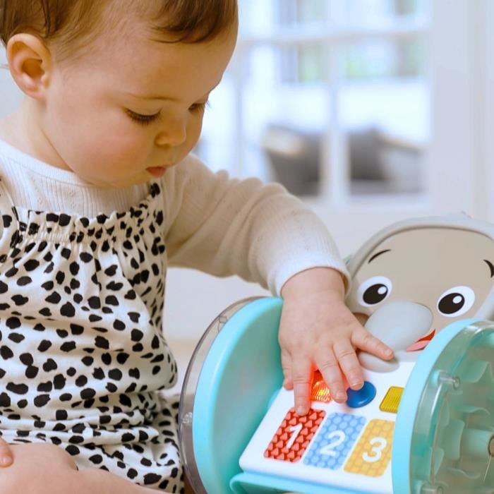 BABY EINSTEIN EARL l'éléphant Jouet d'éveil a roulettes interactif multilingue, Cadeau Noel bébé, développement de la motricité