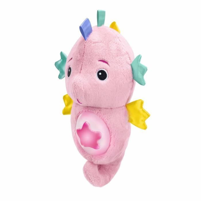 BABY EINSTEIN Veilleuse bébé, Doudou hippocampe rose, réponds au pleurs de bébé, musicale, lumineuse, bruits blanc, attache tétine