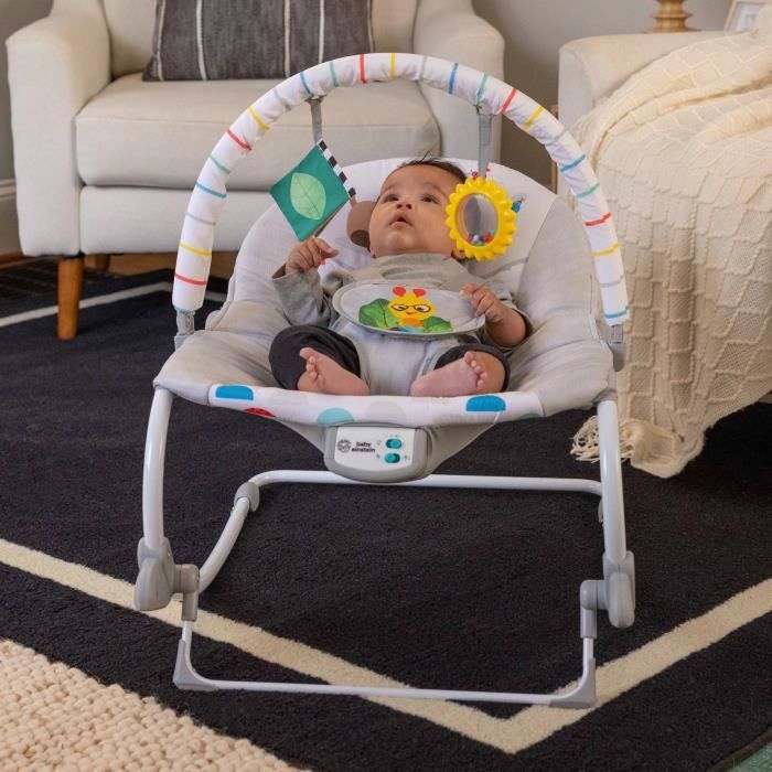 BABY EINSTEIN DEAN Transat bébé balancelle électrique évolutif 3-en-1, Melodies et vibrations, 3 Positions, arche amovible 0-30 mois