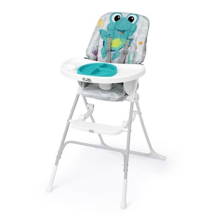BABY EINSTEIN NEPTUNE Chaise haute bébé de 6 mois a 3 ans inclus: tapis d'eau, assiette sécurisé, tablette et poche de rangement