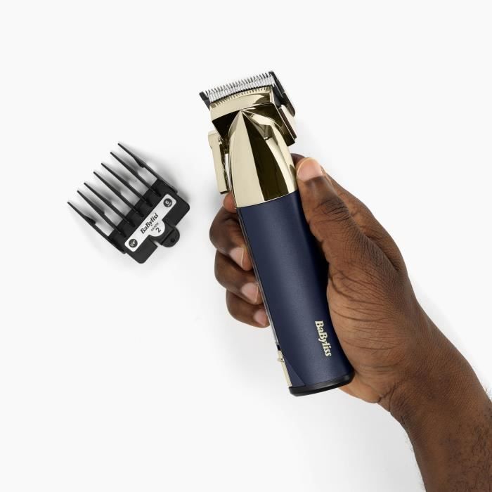 Tondeuse a cheveux sans fil - BABYLISS - E992E Super-X Metal - Autonomie 3 h - Edition Gold & Navy