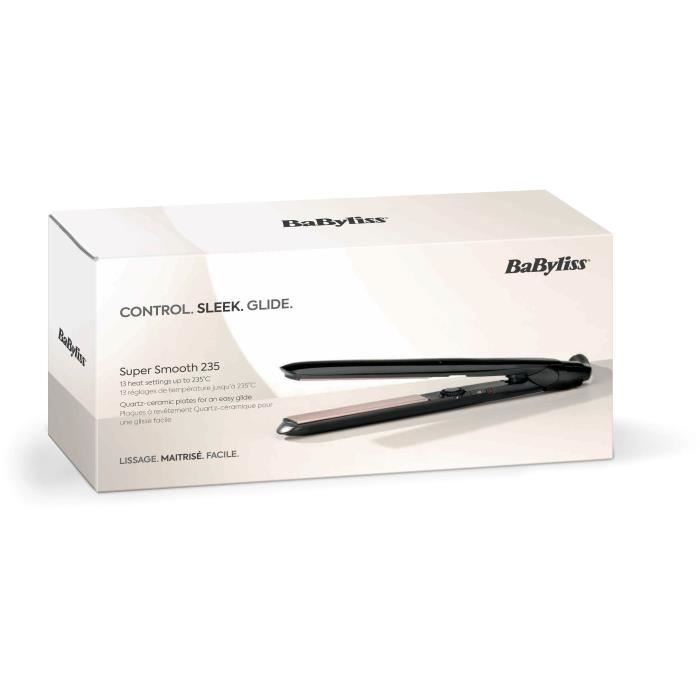 Lisseur - BaByliss - ST298E Smooth Control 235 - Avec Plaques extra-longues - Quartz Céramique