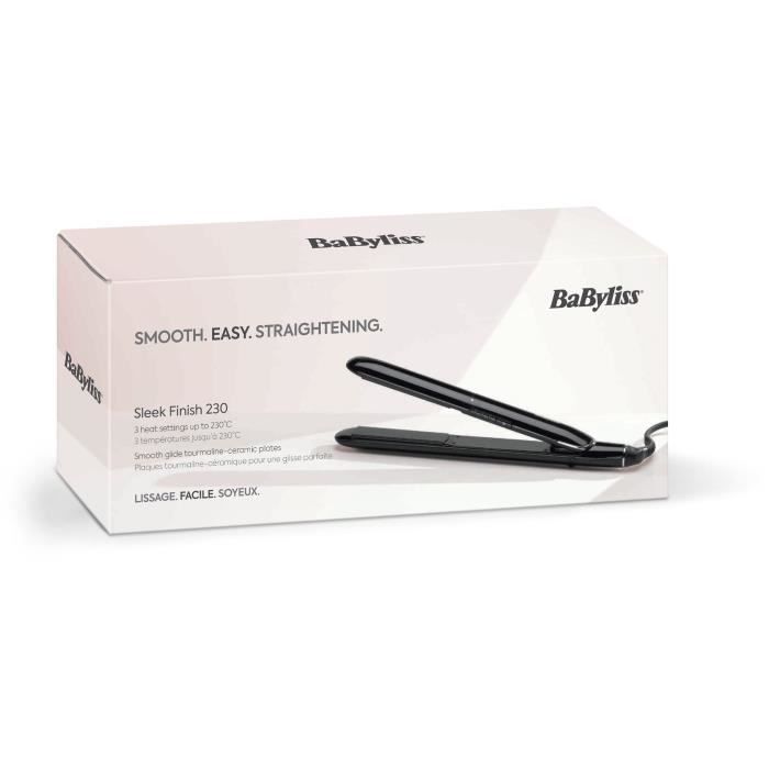 Lisseur - BaByliss - ST255E Sleek Finish 230 - Températures digitales - Plaques tourmaline céramique