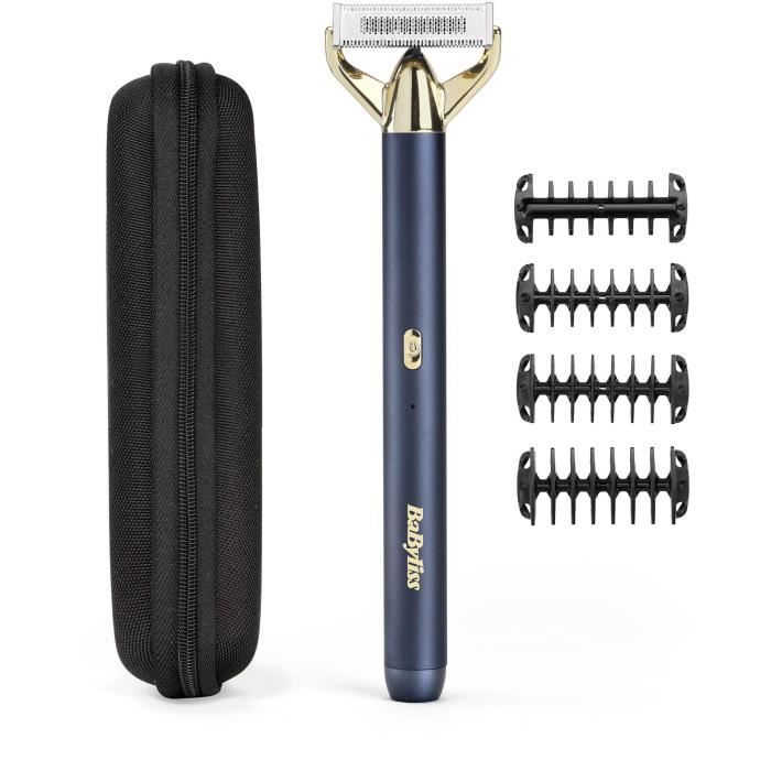 Tondeuse a barbe et rasoir - BABYLISS - X-Blade Super-X Metal - Sans fil - Autonomie 45 min - 4 sabots - Edition or & bleu marine