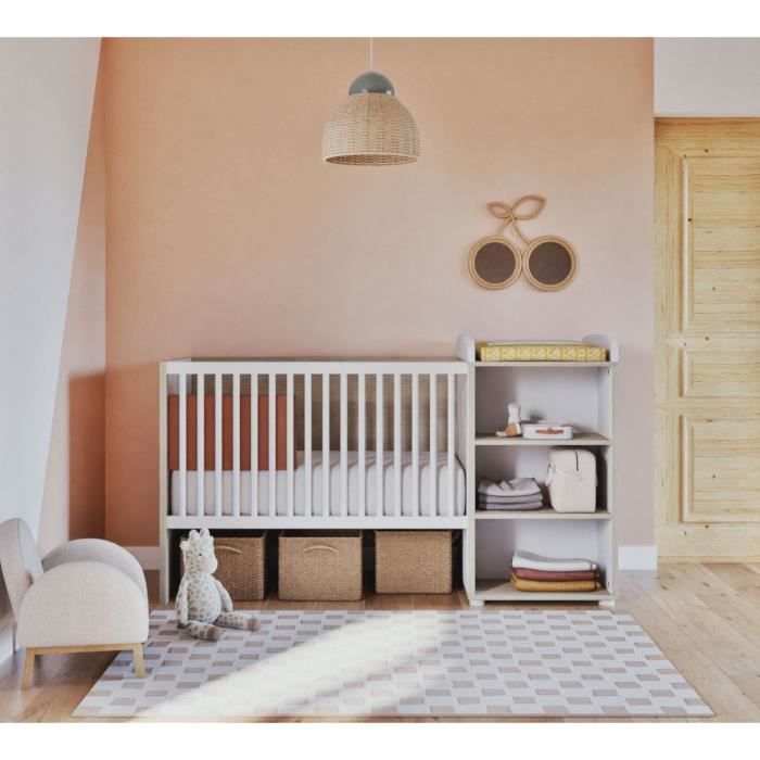 Lit CombinÈ - 120x60cm - Evolutif en 90x190cm - Babyprice Smile - Hetre