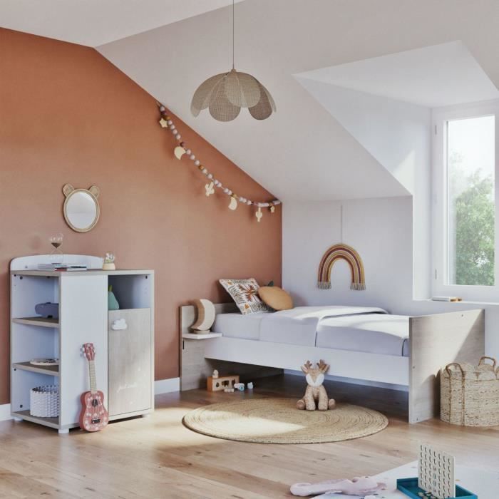 Lit Combiné - 120x60cm - Evolutif en 90x190cm - Babyprice Smile - Hetre